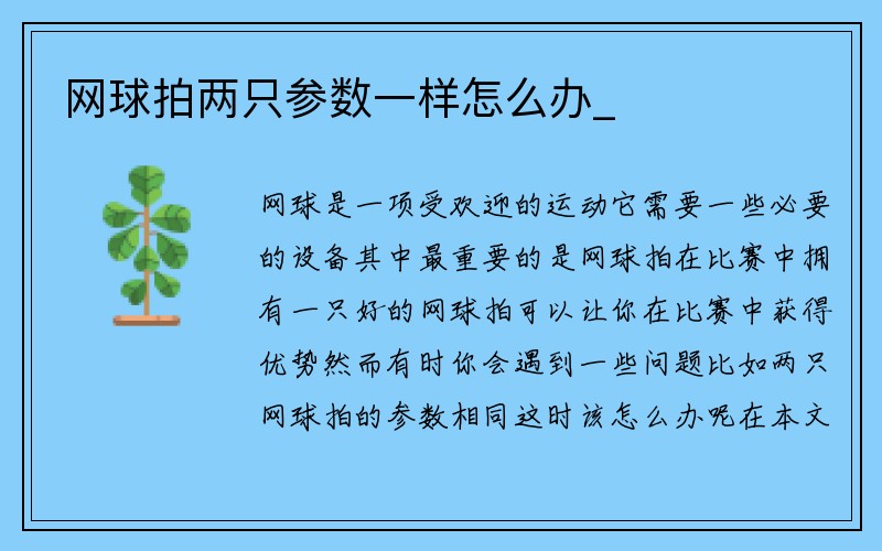 网球拍两只参数一样怎么办_